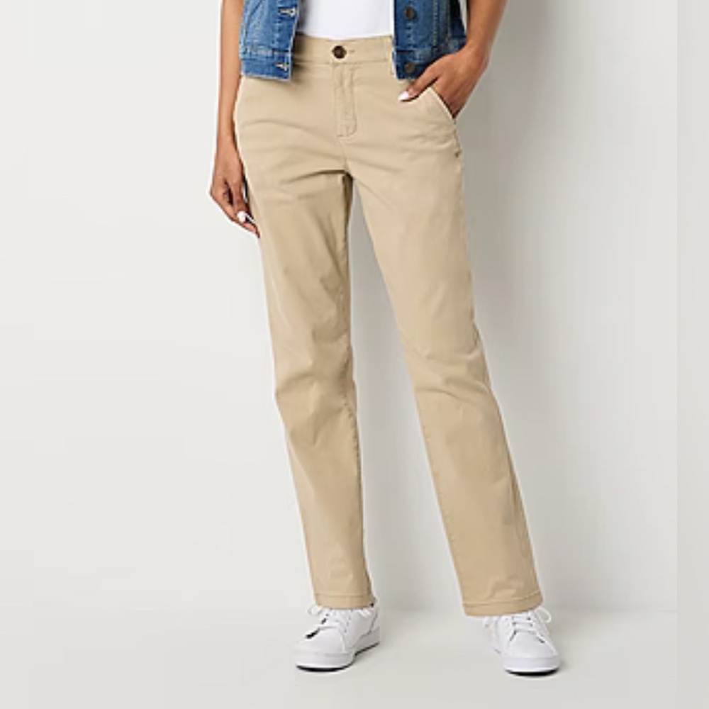 St. John's Bay Women's Relaxed Fit Girl Friend Chino Pant